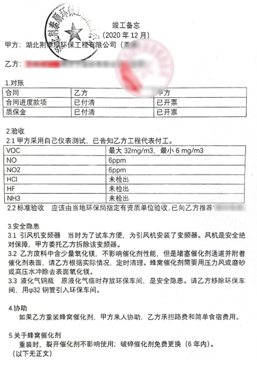 某公司廢氣廢液廢固化驗(yàn)